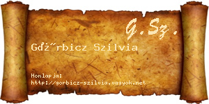 Görbicz Szilvia névjegykártya
