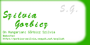 szilvia gorbicz business card